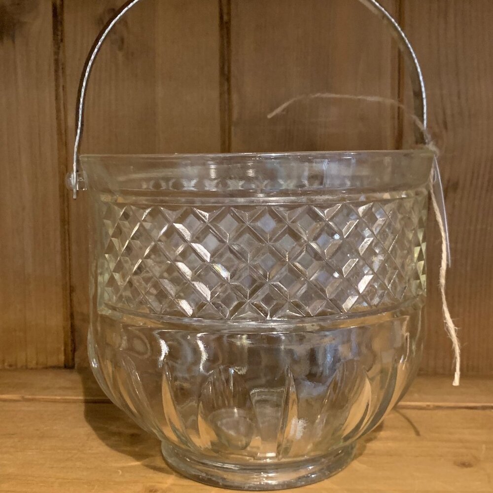 Vintage Glass Ice Bucket (1950s)